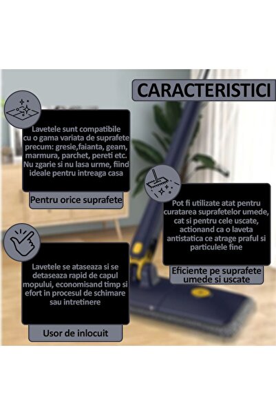 NEXTLY Microfiber Mop Pads - 3-Pack, Reusable & Washable, Universal Fit, Gray