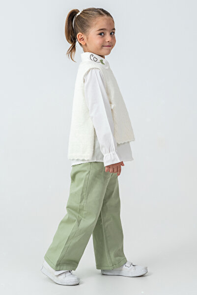 kinderos Girl's 3-Piece Set with Heart Embroidery on the Collar - 26K 4465