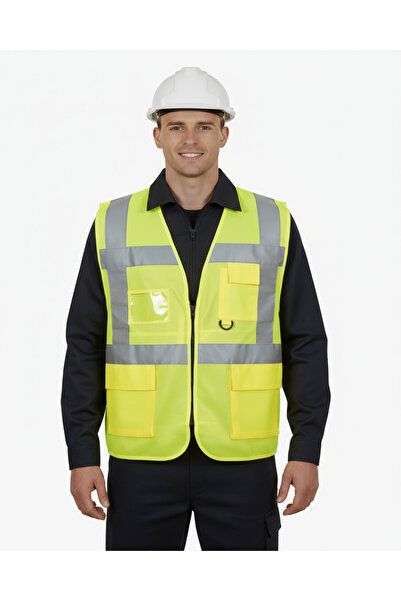 PandaForma Hi-Vis Reflective Engineer Warning Vest