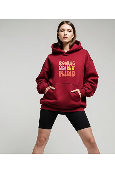 Bheka Concept سويت شيرت للجنسين قصة فضفاضة بغطاء رأس – رويينج أون ماي مايند م...