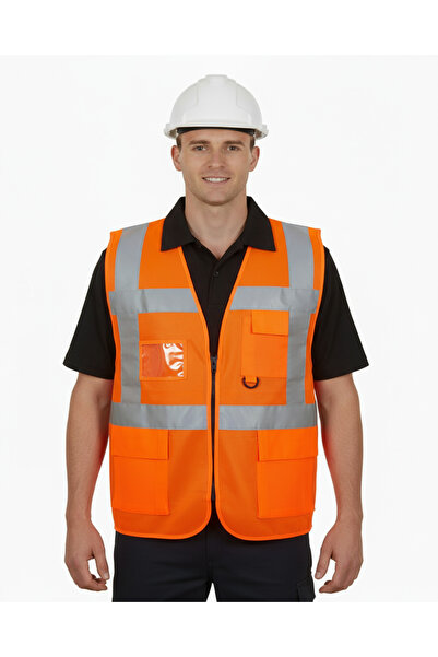 PandaForma Hi-Vis Reflective Engineer Warning Vest