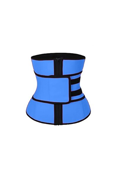 Doty Slimmer Waist belt - waist-shaping slimming corset with zipper, gradual Velcro adjustment, XL, blue