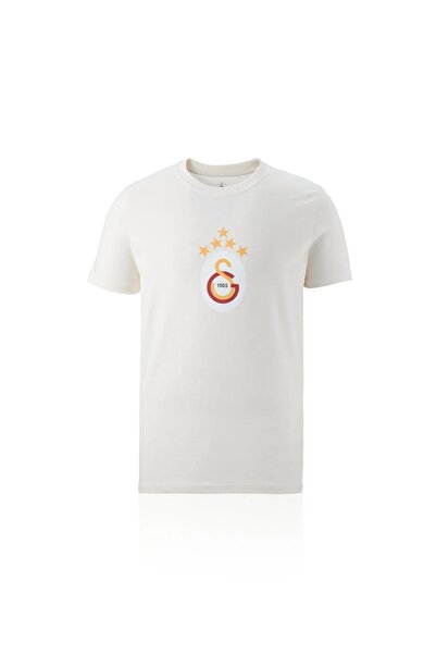 Galatasaray Licensed 5 Star Ecru T-Shirt 5 Star Red T-Shirt with Gift