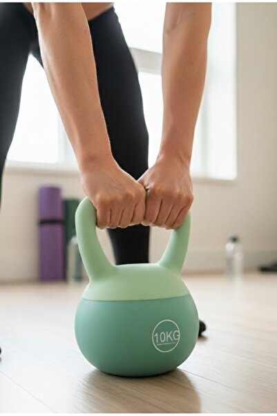 CKSpor 10 KG Soft Kettlebell – Yumuşak Tabanlı Metal Kumlu, Ses Yapmaz Darbey...
