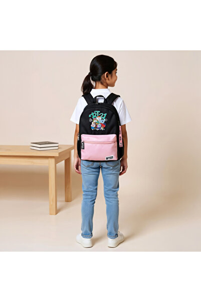 Sonic BT21 Print Backpack with Adjustable Straps and Zip Closure - 18 inches