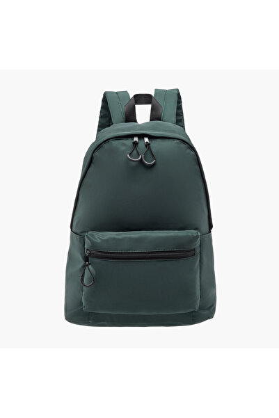 Juniors Solid Backpack with Adjustable Straps and Zip Closure - 17 inches