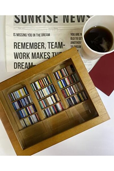 bathra Mini Scattered Library with Arabic Books, Brown