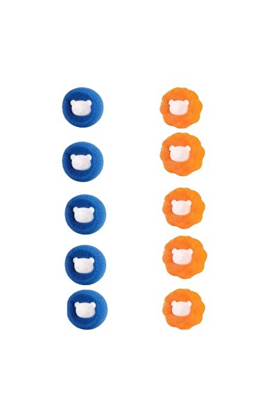MACVI ® 10 Laundry Balls, remove pet & human hair, reusable, -friendly, blue & orange.