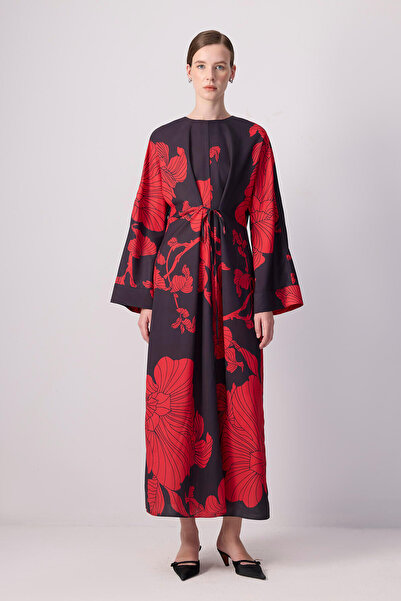 Touché Privé Flower Patterned Front Tie Dress
