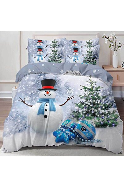 Patul Lenjerie de pat Craciun, Bumbac Finet, Pat Dublu, 2 Persoane, 6 Piese