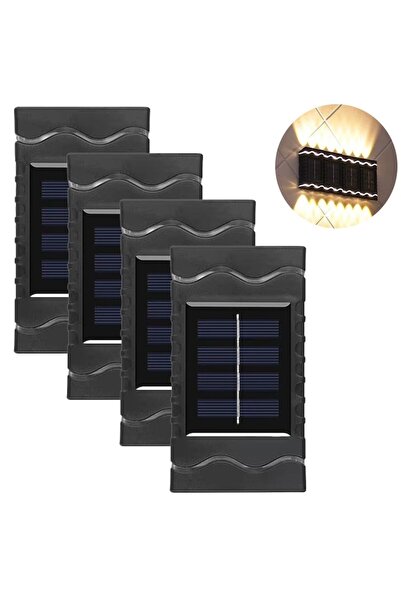NEXTLY Solar Wall Lamps Set, Modular Design, Light Sensor, Waterproof, Warm Light, 4 Pack