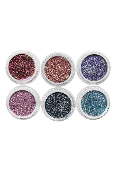 global fashion Set sclipici pentru unghii, 6 culori