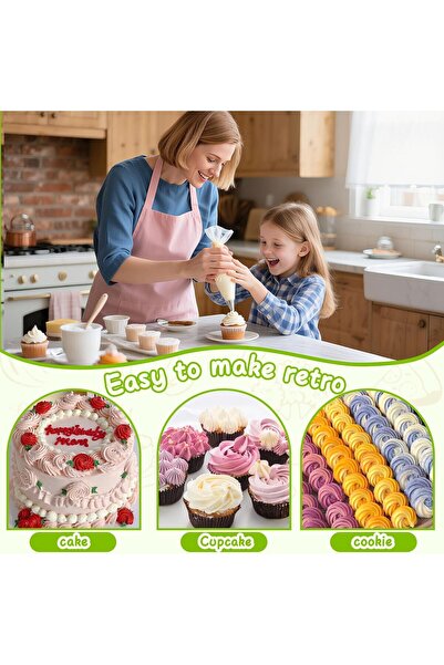 Generic Suuker 5-Piece Large Piping Tips Set for Cakes, Pastries & Cupcakes, Stainless Steel (Silver)