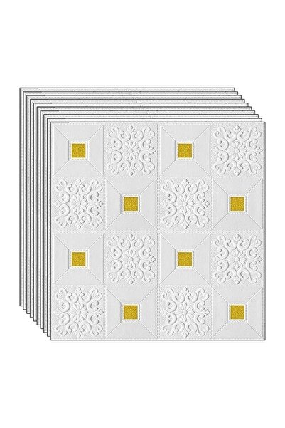 NEXTLY Tapet autoadeziv 3D premium, rezistent la apă și căldură, 70x70cm, modern alb-auriu