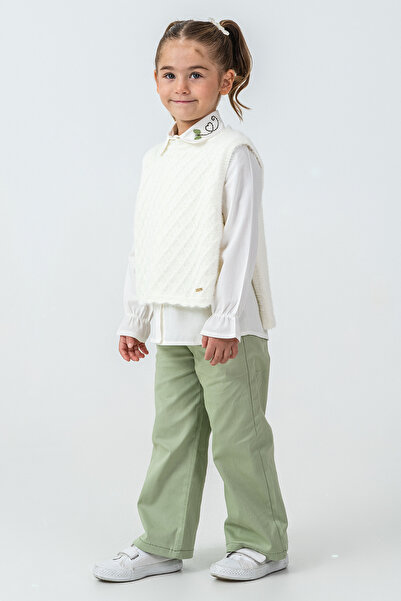 kinderos Girl's 3-Piece Set with Heart Embroidery on the Collar - 26K 4465