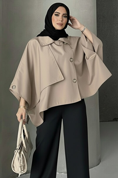 Aysan Moda Yarasa Kol Detay Oversize Midi Boy Trençkot