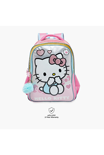 Hello Kitty Print Backpack with Adjustable Shoulder Straps - 16 inches