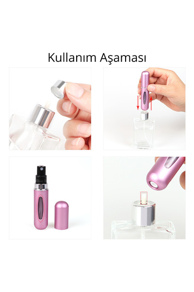 General Home BOOD DP-01 Mini Doldurulabilir Parfüm Şişesi 5ml 5’li Set | Seyahat Boy, Sprey, Taşınabilir