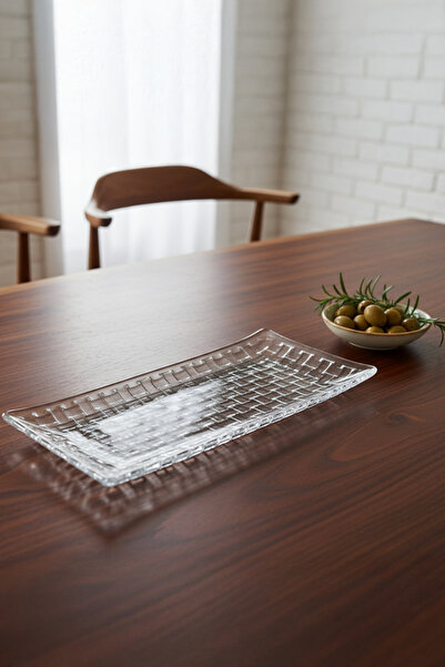 Home Vetrina Glass Rectangular Presentation and Serving Plate 14.5×29 cm