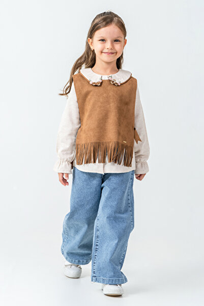 kinderos Girl's 3-Piece Set with Rabbit Embroidery on the Collar - 26K 4473