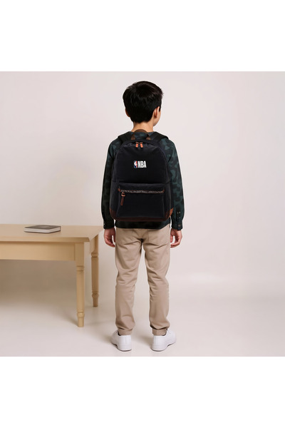 NBA Printed Backpack with Adjustable Straps and Zip Closure - 18 inches