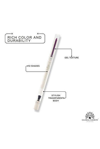 global fashion Soft gel eyeliner, Global Fashion, Purple with glitter