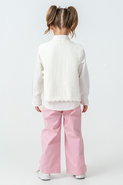 kinderos Girl's 3-Piece Set with Heart Embroidery on the Collar - 26K 4465