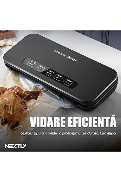 NEXTLY Vacuum Sealer Kit, Automatic & Manual Modes, External Vacuum, 110W, 4 Rolls Included