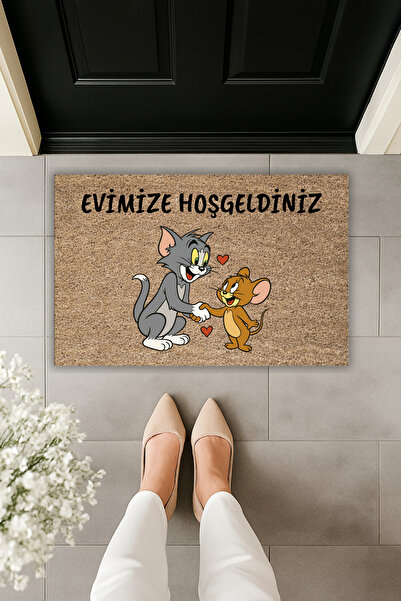 Dormot Modern Dijital Baskı Paspas - Tom ve Jerry Kapı Önü Paspası