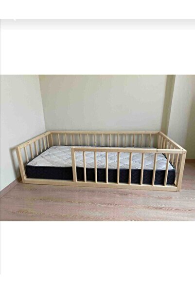 BRK Design Doğal Ahşap Yatak Ayaksız