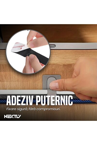 NEXTLY Velcro Cable Organizers - Self-Adhesive, Reusable, 10-Pack, White, 9x2.8cm