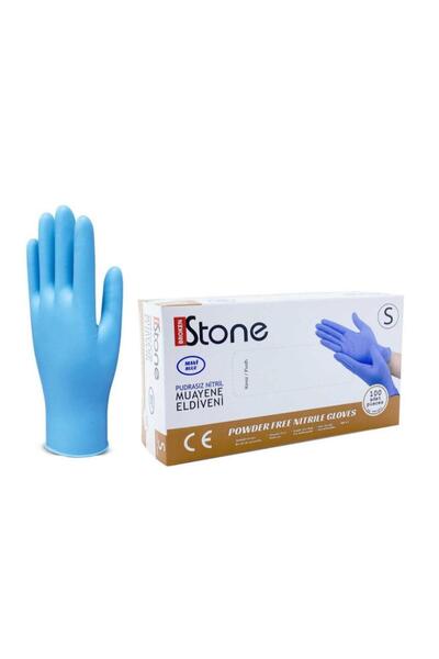 Omnipazar قفازات فحص زرقاء خالية من البودرة من ستون نتريل، عبوة صغيرة تحتوي ع...