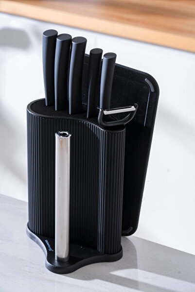 ACAR Cooper 8 Parça Standlı Kesme Tahtası Ve Bıçak Seti