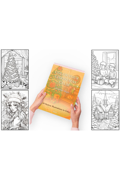 OBRO Carte de colorat pentru adulți cu magie de Crăciun A4 – 30 de pagini gro...
