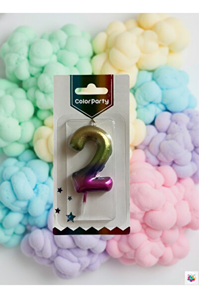 Jenerik Marka شمعة أرقام متدرجة الألوان 2