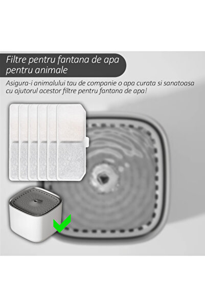 NEXTLY 3-Stage Pet Water Fountain Filter Set, 5-Pack - Base, Activated Carbon, Ion Exchange Resin