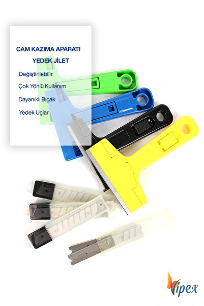 VİPEX Cam-Yer Kazıma Yedek Jilet 10 Adet (1 Kutu)