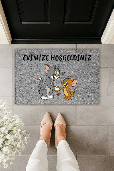Dormot Modern Dijital Baskı Paspas - Tom ve Jerry Kapı Önü Paspası