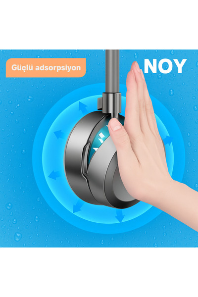 NOY Duş Başlığı Tutucu Yapışkanlı Su Geçirmez Ayarlanabilir Banyo Duvar Aparatı
