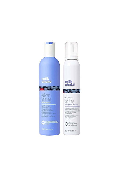 Milkshake Milk Shake Silver Shine Kit - Shampoo 300ml + Leave-in Cream 200ml (neutralizes yellow tones)