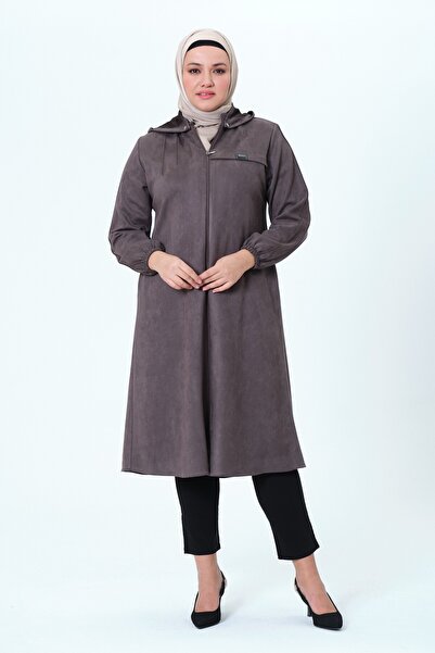 GLR&GYM BEYZANUR KADIN BÜYÜK BEDEN SÜET KUMAŞ KAPÜŞONLU SPOR MEVSİMLİK KAP