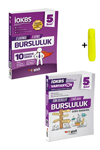 Gizli Yayınları Gizli 5. Sınıf İOKBS Bursluluk 10 Deneme Sınavı Ve Soru Banka...