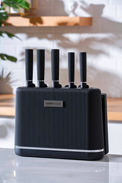 ACAR Cooper 10 Parça Standlı Kesme Tahtası Ve Bıçak Seti