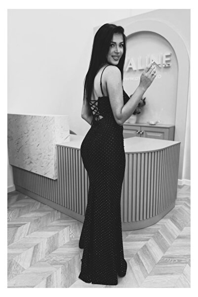 OEM Black dress with glam accents and delicate rhinestones, size XS INTL