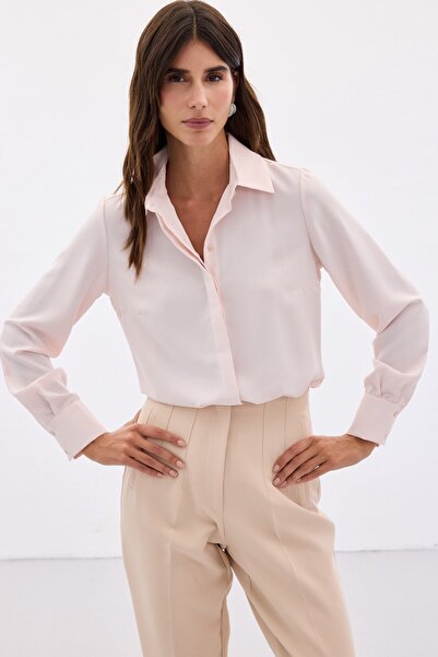 Sateen Cămașă roz de damă