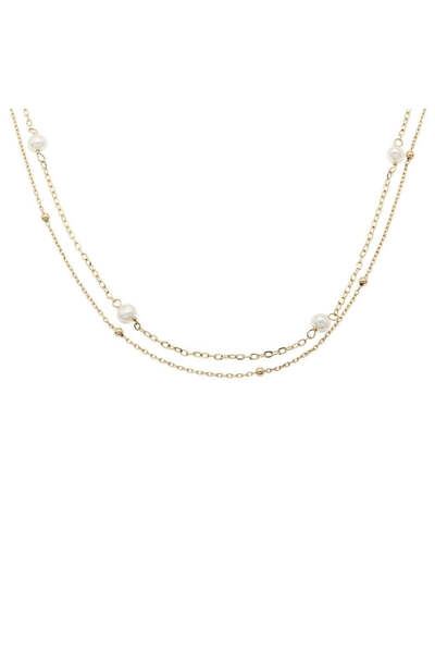 Bijuteria SORELLY 14k Double Gold Chain with Pearls