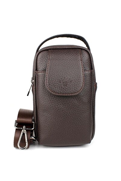 deri,se club Men's Brown Multi-Compartment Hand and Shoulder Bag with Flap