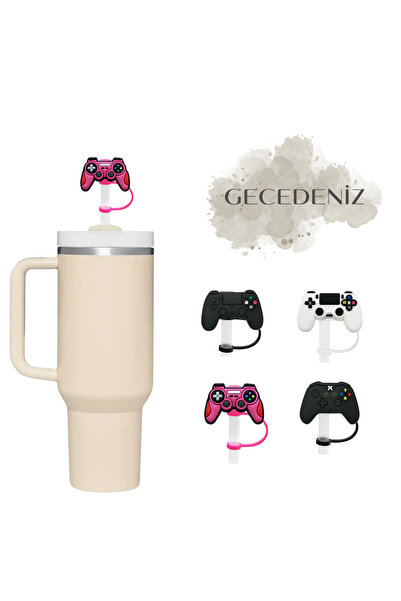 GECEDENİZ Thermos Compatible Straw Stopper Joystick Pink