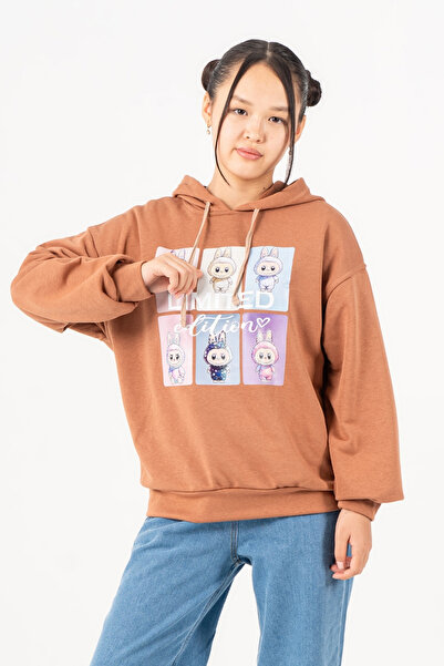 GİYİCEM TEKSTİL سترة لابوبو مطبوع 3 للبنات مناسبة للشتاء بدون شاردون 4540