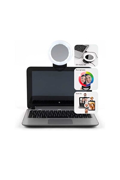 Asfal Aynalı, RGB Renkli şarjlı Ring Light Telefon için klipsli Led Selfie Işığı